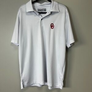 OU college campus specialties white collared polo embroidered men's shirt 2XL